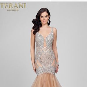 Terani Couture Gown beige, pageant/prom/prom dress